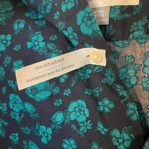 Old Navy Men’s XXXL Hawaiian Shirt NWT Navy Teal Short Sleeve Soft Wash Buttons - Picture 3 of 6